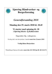 Generalforsamling - Håndværker- og Borgerforening @ Sjørring Idræts- og Kulturcenter | Thisted | Danmark